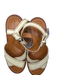 Clergerie Shoe Size 39.5 Cream & Brown Leather Block Heel Stitching Sandals Cream & Brown / 39.5