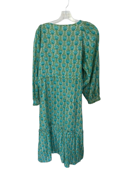 India Collection Emerson Fry Size M Green & Teal Cotton Long Sleeve Maxi Dress Green & Teal / M