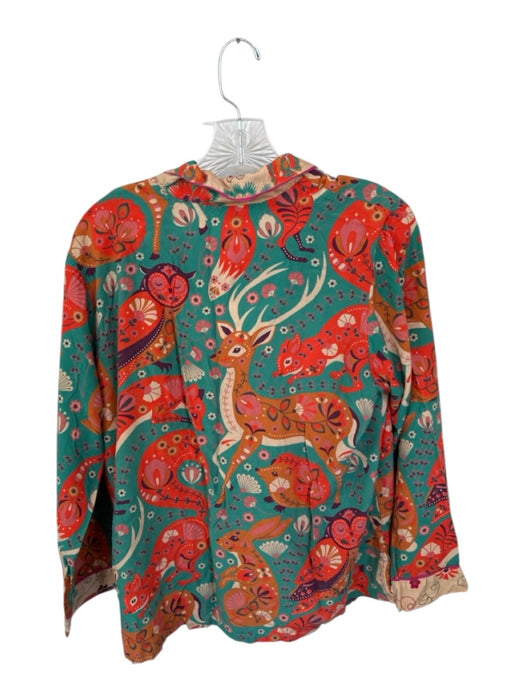 Powder Size L Teal & Orange Modal Long Sleeve Animals Shorts Pajamas Teal & Orange / L