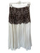 The Great Size 1/S White & Brown Cotton High Waist Flowers Side Zip Maxi Skirt White & Brown / 1/S