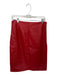 Loulou Studio Size 38 Red Leather Back Zip Slit Midi Skirt Red / 38