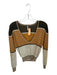 Free People Size XS bronze & green Nylon Blend Long Sleeve V Neck Sweater bronze & green / XS