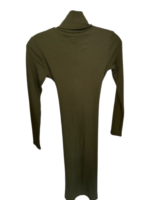 Lauren Ralph Lauren Size S Olive Green Modal Blend Turtleneck Long Sleeve Dress Olive Green / S