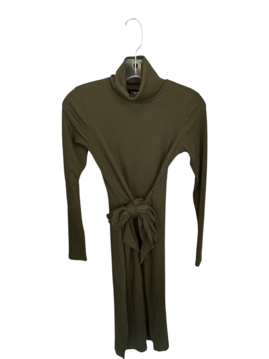 Lauren Ralph Lauren Size S Olive Green Modal Blend Turtleneck Long Sleeve Dress Olive Green / S