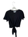 Modern Citizen Size L Black Rayon Blend Short Sleeve Open Back Waist tie Top Black / L