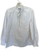 Ganni Size 36 White Cotton Long Balloon Sleeve V Neck Top White / 36