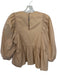 Hunter Bell Size L Tan Cotton Long Balloon Sleeve Pleated Back button Top Tan / L