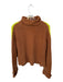 525 Size XS Brown & Yellow Cotton Turtle Neck Stripe Chunky Knit Sweater Brown & Yellow / XS