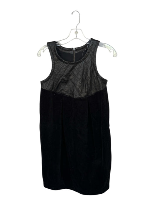 R13 Size S Black Leather Corduroy Sleeveless Quilted Back Zip Dress Black / S
