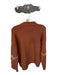 Entro Size S Rust & Cream Acrylic Mock Neck Embroidered Design Sweater Rust & Cream / S