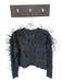 Tanya Taylor Size S Gray Merino Wool Mock Neck feathers Long Sleeve Knit Sweater Gray / S