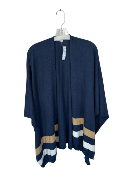 Mersea Size One Size Navy & Tan Stripe Poncho Sweater Navy & Tan / One Size