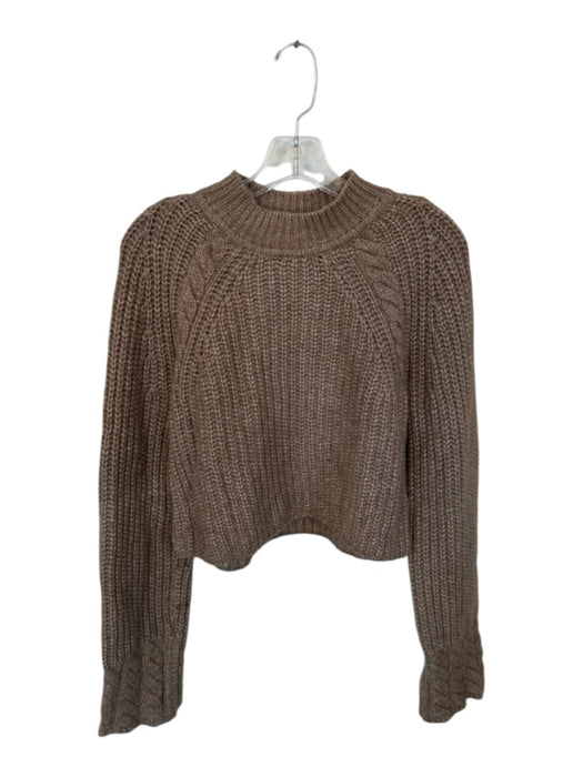 Dh New York Size M Brown Wool Blend Mock Neck Chunky Knit Long Sleeve Sweater Brown / M