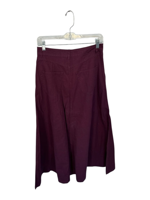 Lilla P Size 2 Maroon Cotton High Waist A Line Maxi Skirt Maroon / 2