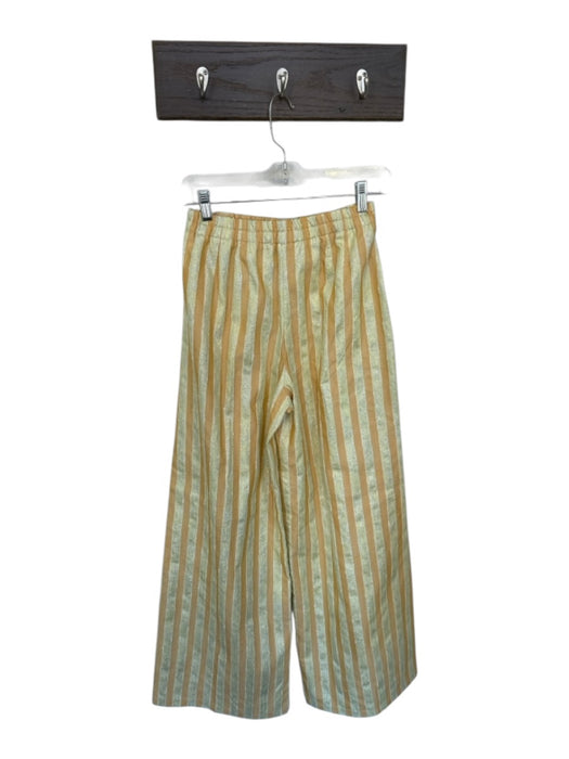 Forte Forte Size 1/S Yellow & Orange Linen Blend Metallic Thread Striped Pants Yellow & Orange / 1/S