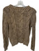 Sara Campbell Size M Brown Cotton Mock Neck Cable Knit Long Sleeve Sweater Brown / M