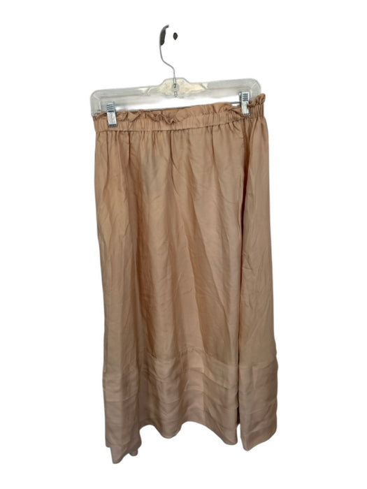 Ulla Johnson Size 6 nude Silk Blend Drawstring Tiered Maxi Skirt nude / 6