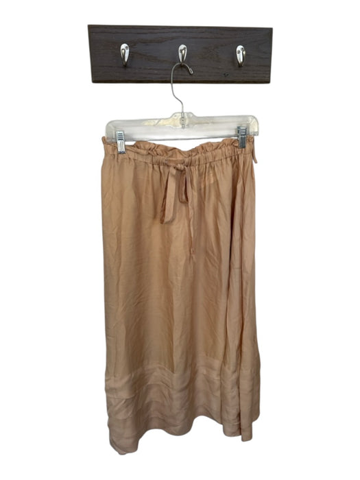 Ulla Johnson Size 6 nude Silk Blend Drawstring Tiered Maxi Skirt nude / 6