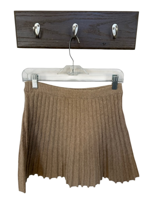 Sofie the Label Size M Tan Nylon Blend Elastic Waist Ribbed Mini Skirt Tan / M