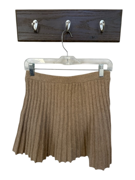 Sofie the Label Size M Tan Nylon Blend Elastic Waist Ribbed Mini Skirt Tan / M
