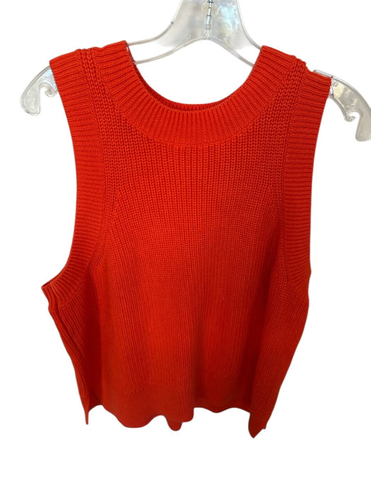 525 Size L Tomato Cotton Sleeveless Knit high neck Sweater Tomato / L
