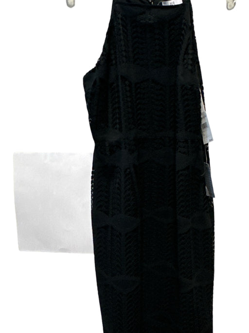 NSR Size L Black Lace Sleeveless Back Zip Midi Dress Black / L