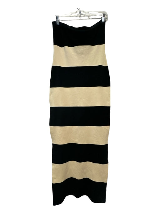 Posse Size M Black & Tan Viscose Blend Elastic color block Maxi Skirt Black & Tan / M