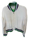 Tibi Size L Cream & Green Silk Long Sleeve Full ZIp Jacket Cream & Green / L