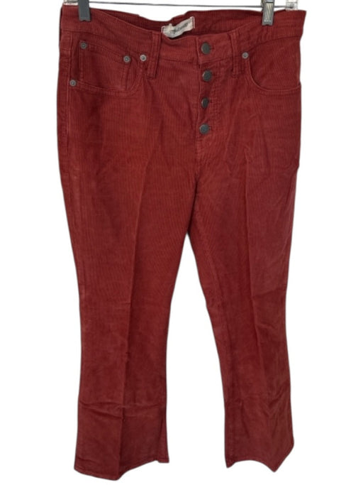 Madewell Size 29 Rust Corduroy Button Fly Bootcut Cropped Pants Rust / 29