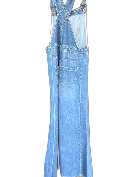 Pilcro Size 8 Med Dark Wash Cotton Wide Leg Denim Overalls Med Dark Wash / 8