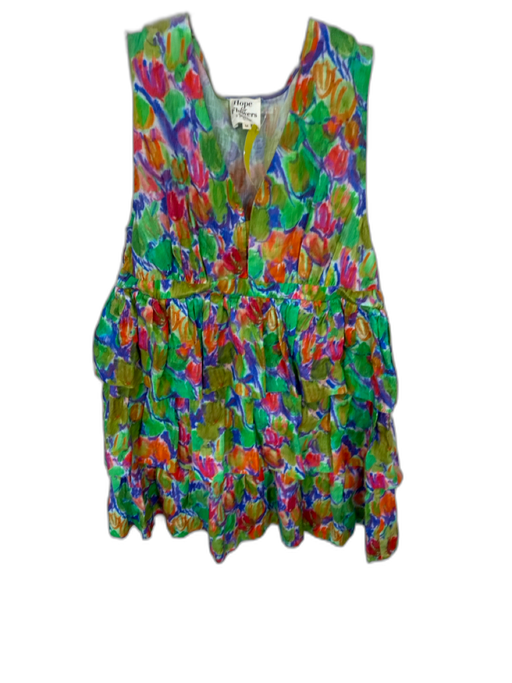 Hope for Flowers by Tracy Reese Size M Multi Linen Sleeveless Water Color Dress Multi / M