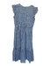 Anthropologie Size S Blue & Gray Cotton Plaid Smocked Buttons Dress Blue & Gray / S