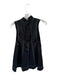 Anthropologie Size M Black Cotton Blend White stitching Lines high neck Dress Black / M