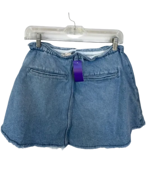 Pilcro Size S Denim Cotton Blend Medium Wash Raw Hem Scrunch Detail Skirt Denim / S
