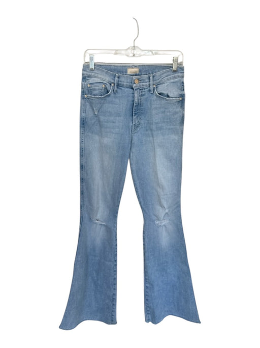Mother Size 29 Light Wash Cotton Blend Denim Distressed Flare High Waist Jeans Light Wash / 29
