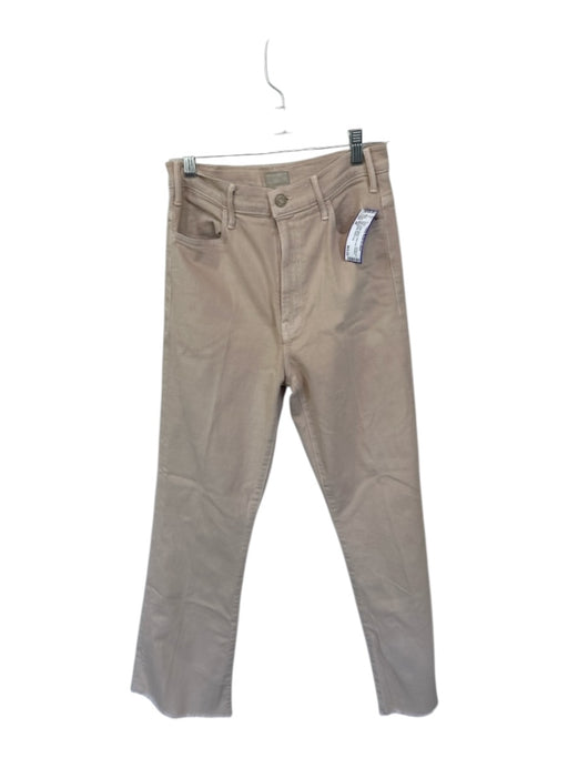 Mother Size 28 Sand Cotton Blend Raw Hem Bootcut High Waist Jeans Sand / 28