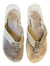 Rainbow Shoe Size M Tan Leather Platform Thong Strap Flip Flop Sandals Tan / M