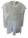 Banana Republic Size S White Cotton Blend Flutter Sleeves Embroidered Dress White / S