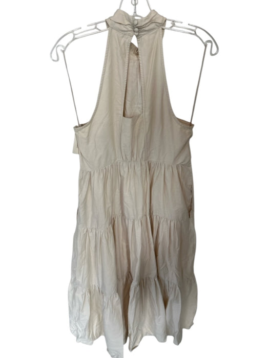 Maeve Size 6 Tan Cotton High Neck Side Zip Maxi Dress Tan / 6