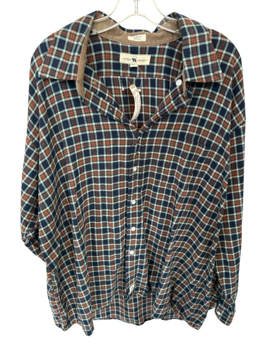 Onward Reserve Size XXL Navy & Red Cotton Plaid Flannel Men's Shirt Navy & Red / XXL