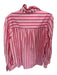 English Factory Size Est M Pink & Red Cotton Long Sleeve Striped Button Down Top Pink & Red / Est M