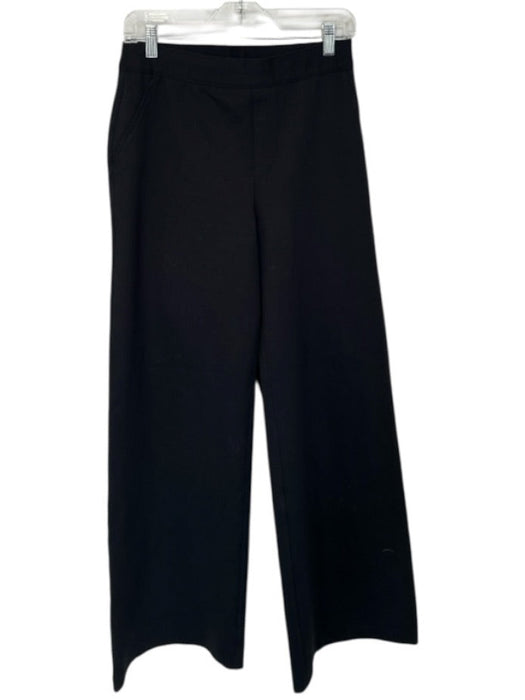 Spanx Size S Black Rayon High Waist Elastic Waist Wide Leg Back Pocket Pants Black / S