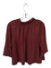 Nation Los Angeles Size L Mauve Cotton Blend Short Balloon Sleeve Mock Neck Top Mauve / L