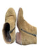 Frye Shoe Size 7 Tan Suede Side Zip Round Toe Block Heel Leather Accents Booties Tan / 7
