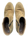 Frye Shoe Size 7 Tan Suede Side Zip Round Toe Block Heel Leather Accents Booties Tan / 7