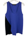 Proenza Schouler Size M Blue & Black Viscose Blend Plunge Neck Sleeveless Top Blue & Black / M