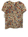 Boss Hugo Boss Size 8 Tan multi Silk Printed Keyhole Back Short Sleeve Top Tan multi / 8