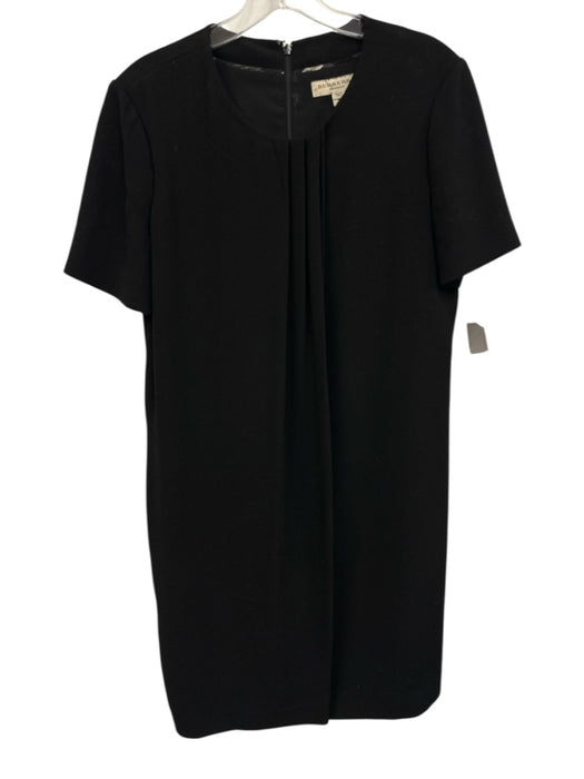 Burberry London Size 6 Black Acetate Blend Zip Back Short Sleeve Dress Black / 6