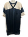 T Alexander Wang Size 4 Cream & Navy Polyester V Neck Colorblock Satin Dress Cream & Navy / 4