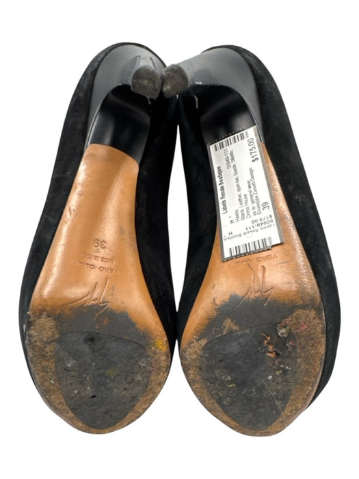 Giuseppe Zanotti Design Shoe Size 39 Black Leather open toe Suede Stiletto Heels Black / 39